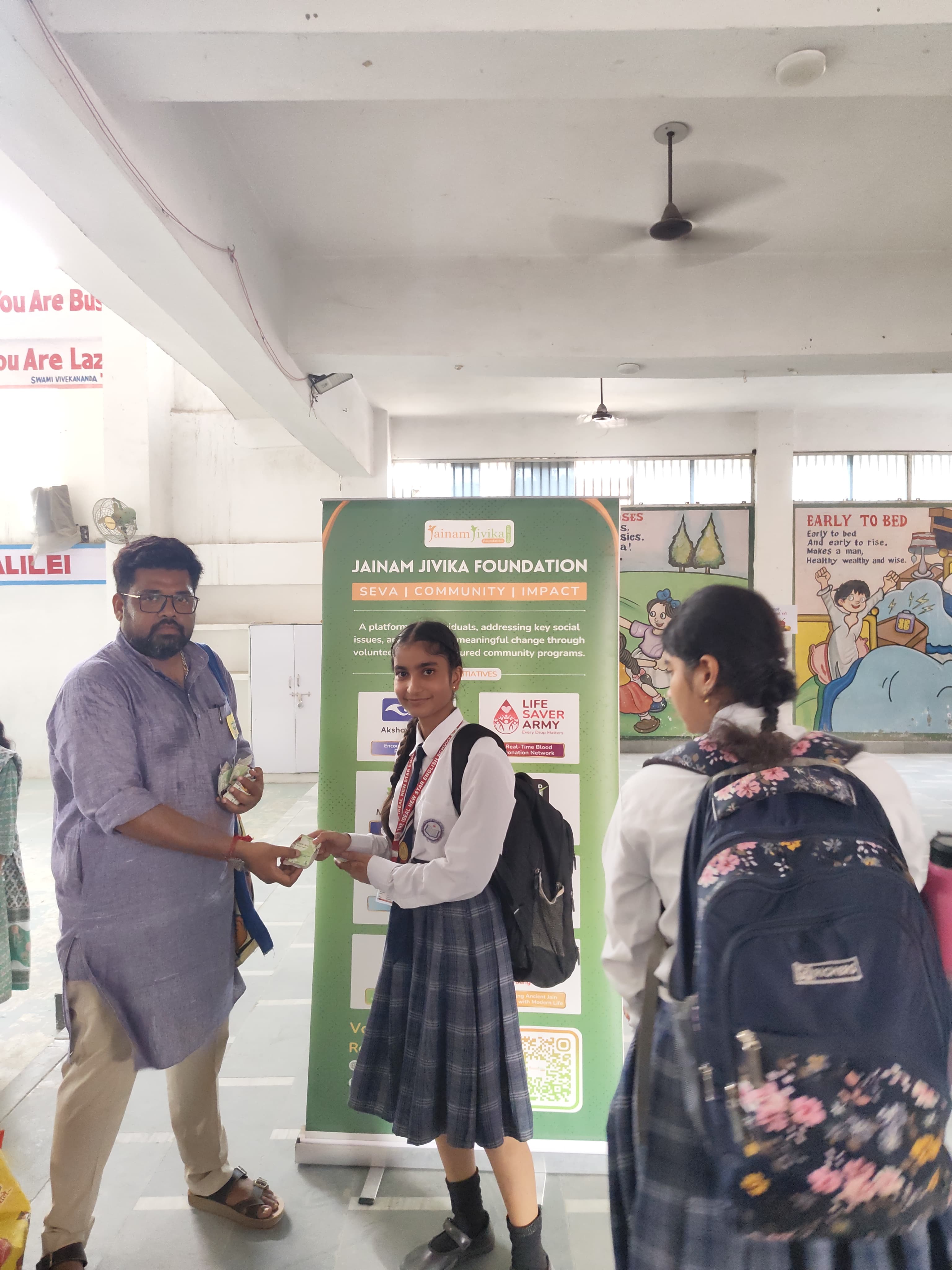 Volunteer Engaging with Students